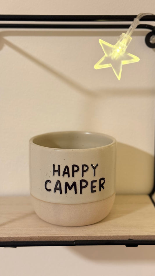 Keramik Steingut Tasse Happy Camper