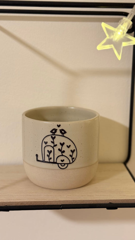 Keramik Steingut Tasse Happy Camper